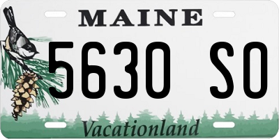 ME license plate 5630SO