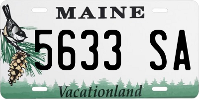 ME license plate 5633SA