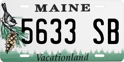 ME license plate 5633SB