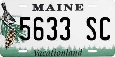 ME license plate 5633SC