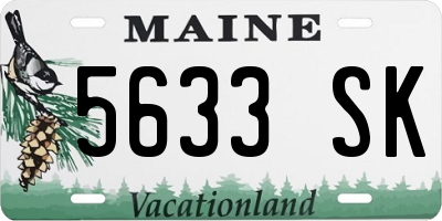 ME license plate 5633SK
