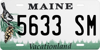 ME license plate 5633SM