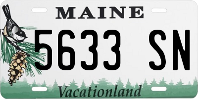 ME license plate 5633SN