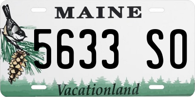 ME license plate 5633SO