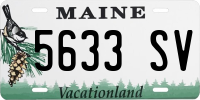 ME license plate 5633SV