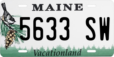ME license plate 5633SW