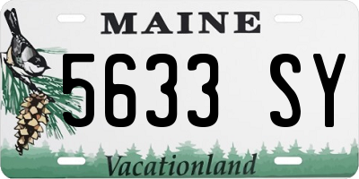 ME license plate 5633SY