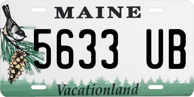 ME license plate 5633UB