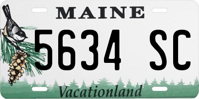 ME license plate 5634SC
