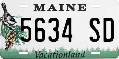 ME license plate 5634SD