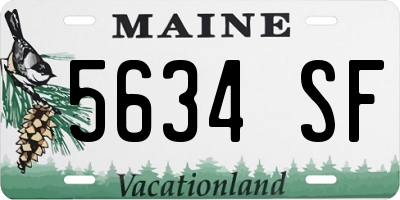 ME license plate 5634SF