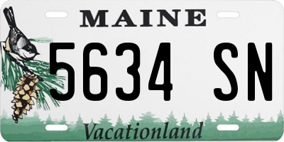 ME license plate 5634SN