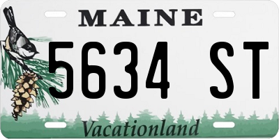ME license plate 5634ST