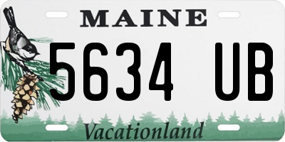 ME license plate 5634UB