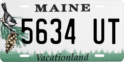 ME license plate 5634UT