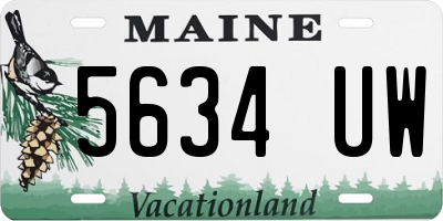 ME license plate 5634UW