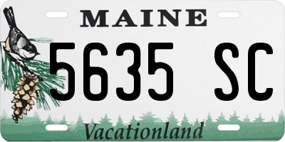 ME license plate 5635SC