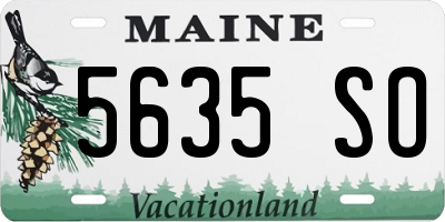 ME license plate 5635SO