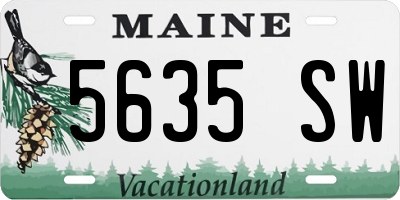 ME license plate 5635SW