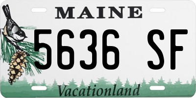 ME license plate 5636SF