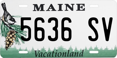 ME license plate 5636SV