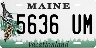 ME license plate 5636UM