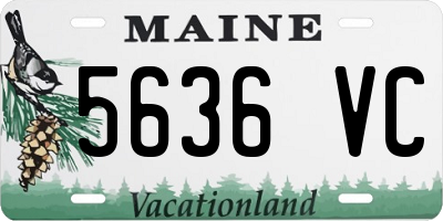 ME license plate 5636VC