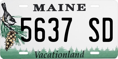 ME license plate 5637SD