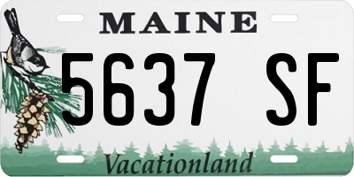 ME license plate 5637SF