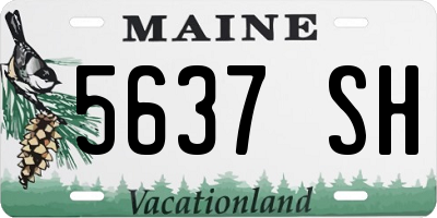 ME license plate 5637SH