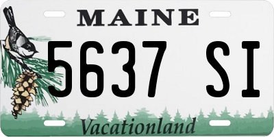 ME license plate 5637SI