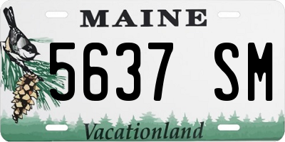 ME license plate 5637SM