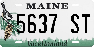 ME license plate 5637ST