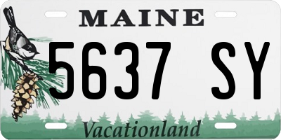 ME license plate 5637SY