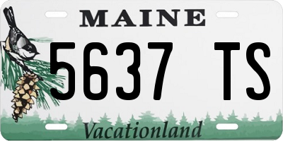 ME license plate 5637TS