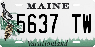 ME license plate 5637TW
