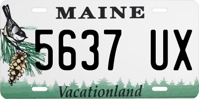 ME license plate 5637UX