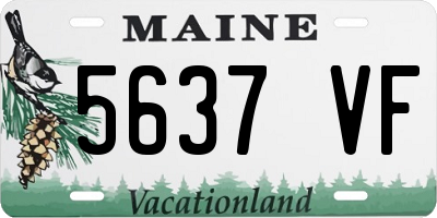 ME license plate 5637VF