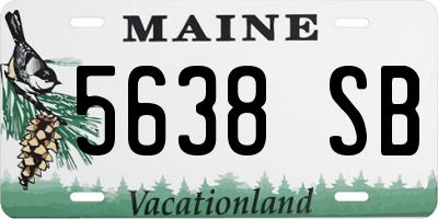 ME license plate 5638SB