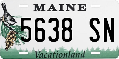 ME license plate 5638SN