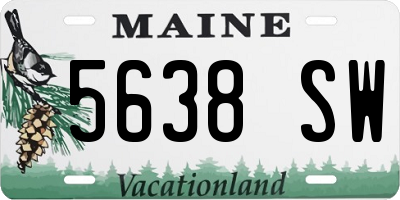 ME license plate 5638SW