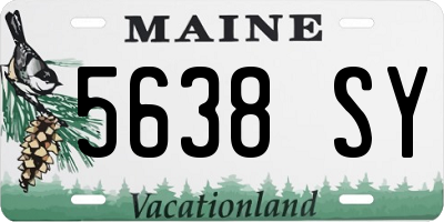 ME license plate 5638SY