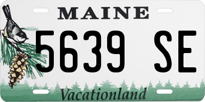 ME license plate 5639SE