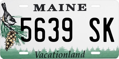 ME license plate 5639SK