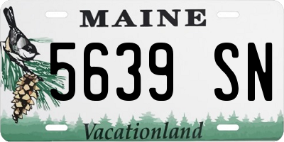 ME license plate 5639SN