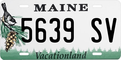 ME license plate 5639SV