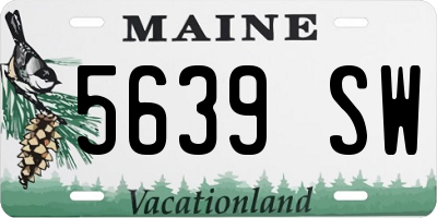 ME license plate 5639SW