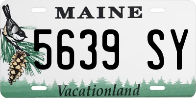 ME license plate 5639SY