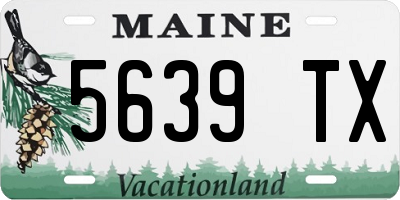 ME license plate 5639TX