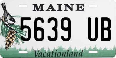 ME license plate 5639UB